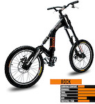 The ROCK offers you a dirtjump-suspension fork at the front and steel spring buffers at the back. Thanks to its 24-/20-inch tyres this MountainSkyver really parties on downhill single and gravel trails. Having this downhill machine on their back, downhillers reach trails they could only have dreamed of reaching using a mountain bike. Rock on!
