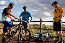 Porter, Billy and Kyle check out the XC/AM bikes prior to riding Jem Trail.